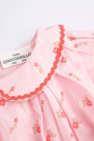 COCCODRILLO kleita ar īsām piedurknēm NOSTALGIC MEADOW GIRL NEWBORN, rozā, WC5128201NGN-033-086, 86 cm 