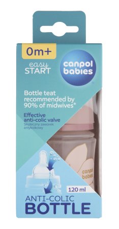CANPOL BABIES EasyStart pretkoliku pudelīte, 120ml, GOLD, 35/239_pin 