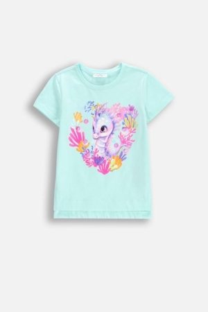 COCCODRILLO krekls ar īsām piedurknēm INSIDE OCEAN GIRL KIDS, zaļš, WC5143204IGK-031-122, 122 cm 