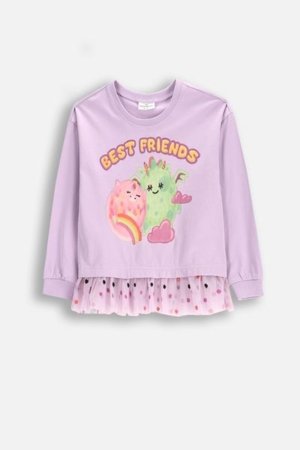 COCCODRILLO krekls ar garām piedurknēm REBEL GIRL KIDS, violeta, WC5143103RGK-016-122, 122 cm 