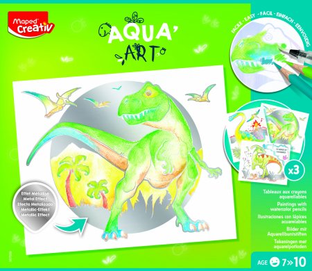 MAPED CREATIV Plakātu-gleznu komplekts Aqua Art Dinosaurs, 3154149070589 3154149070589