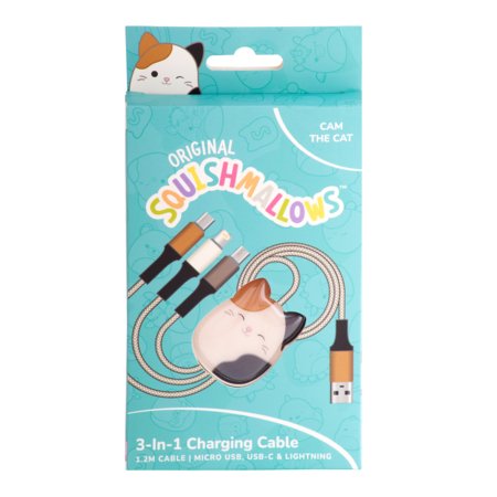 SQUISHMALLOWS 3in1 uzlādes kabelis Cam 1,2 m, CBSQM-3IN1-CAM 