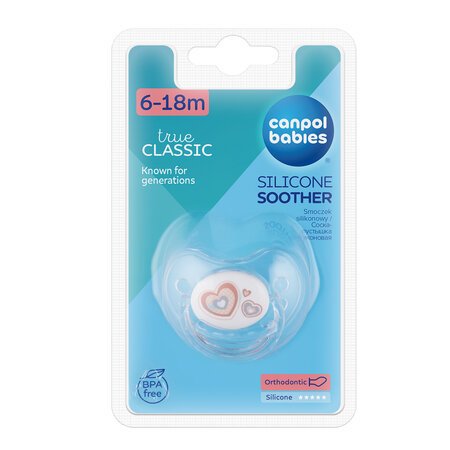 CANPOL BABIES māneklītis ortodontisks, silikona Newborn 6-18m 22/566_bei 22/566_bei