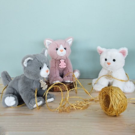 DOUDOU ET COMPAGNIE mīksts balts kaķis 18cm, HO3155 