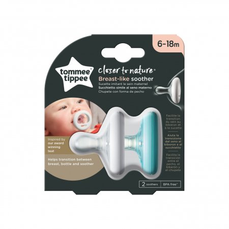 TOMMEE TIPPEE māneklis (līdzinās krūts galam) 2gab 6-18m, 43343021 43343015