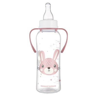 CANPOL BABIES pudele ar rokturiem CUTE ANIMALS, 250 ml, 11/845_pin 