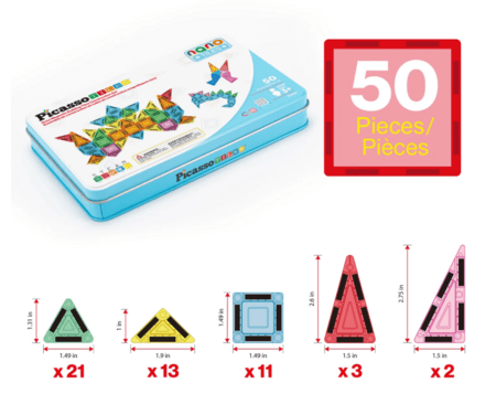 PICASSO TILES Magnētiskais konstruktors ar penāli 50 detaļas, PN020 