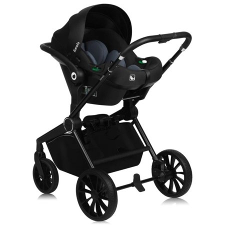 LIONELO universāls ratiņi MIKA PLUS 3in1, Black onyx 