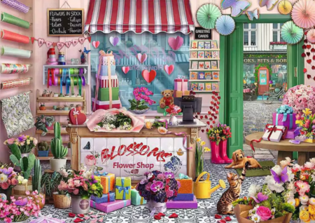 RAVENSBURGER PUZZLE puzle Ziedošu ziedu veikals, 1000 gab., 12001727 1 