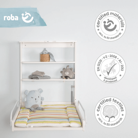 ROBA pie sienas stiprināms mainīšanas galds JUNGLE BABY, White, 26015WV97 