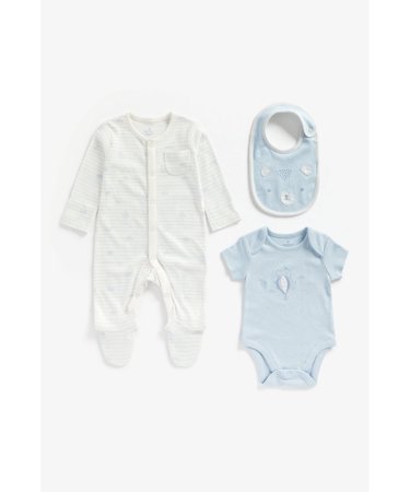 MOTHERCARE bodijs ar īsam piedurknēm + zīdaiņu kombinezons + lācītes, ZA246 547027