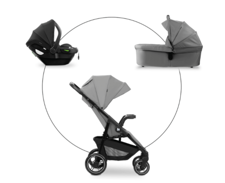 HAUCK universāls ratiņi SHOP N CARE TRIO SET, Grey, 149263 