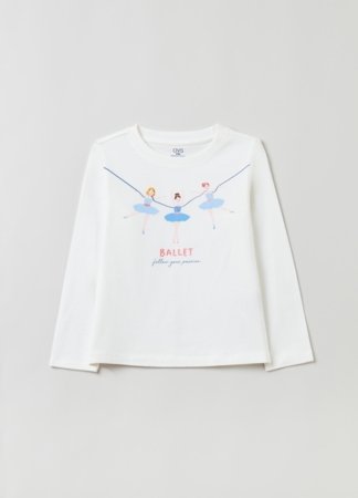 OVS GIRL3-10Y T-SHIRTS L/S 2H 8-9 WHITE 001904559 