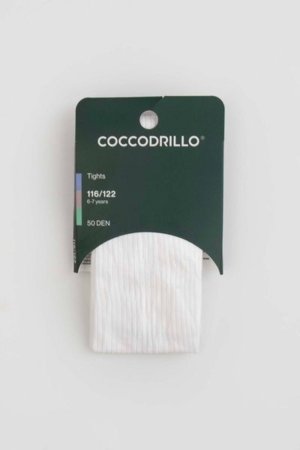 COCCODRILLO zeķubikses TIGHT MICROFIBRE COLORFUL, balts, ZC5380311TMC-001-128, 128 cm 