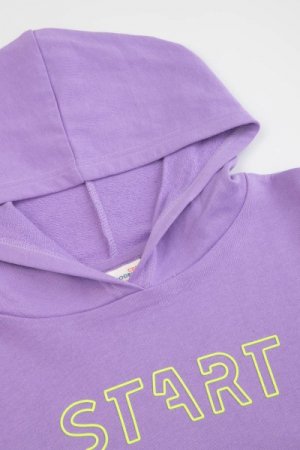COCCODRILLO džemperis ar kapuci DIGITAL WORLD JUNIOR, violets, WC3132301DWJ-016 WC3132301DWJ-016-128