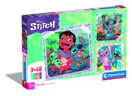 CLEMENTONI DISNEY STITCH puzle 3x48, 25321 