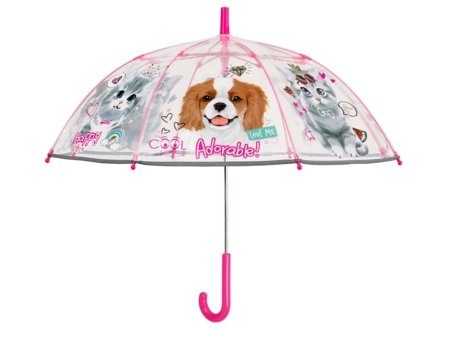 PERLETTI caurspīdīgs lietussargs ar mājdzīvniekiem 45/8, 15635