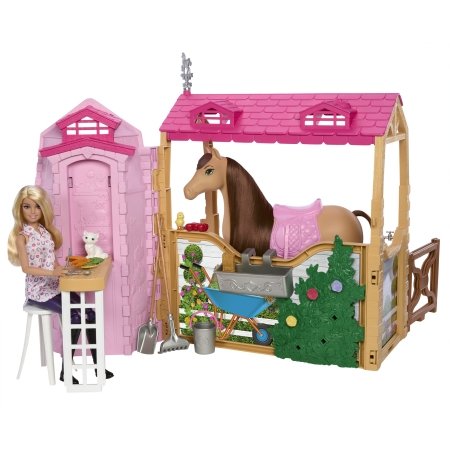 BARBIE lelle un lielais zirga stallis, HXJ44 