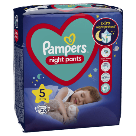 PAMPERS Autiņbiksītes-biksītes Night Monthly 5 izmērs, 4x22, 88 gab, 81758420MP 