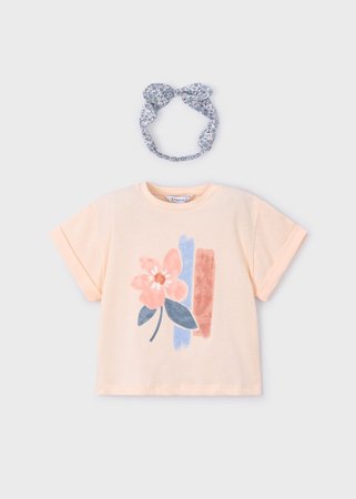 MAYORAL t-krekls ar īsam piedurknēm + galvas saite, salmon, 3.010-96, 134  cm 