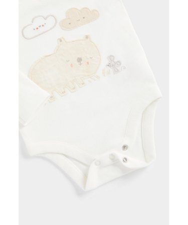 MOTHERCARE bodijs ar garām piedurknēm, bikses zīdaiņiem, bib, EB660 623839