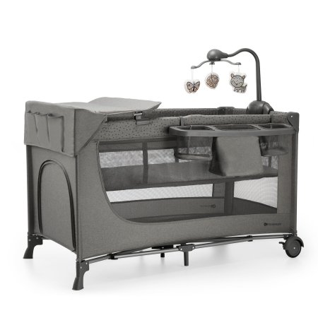 KINDERKRAFT ceļojumu gultiņa ar piederumiem JOY 2 dark grey AC, KLJOY02DGR000AC 