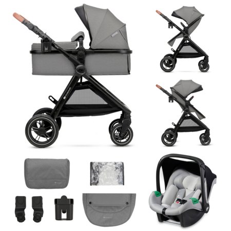 KINDERKRAFT universālie ratiņi ESME 3in1, moonlight grey, KSESME00GRY3000 