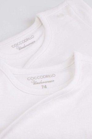 COCCODRILLO apģērbi ar garām piedurknēm 2 gab, BASIC UNDERWEAR, balta, XCX413601BAU-001-074, 74 cm 