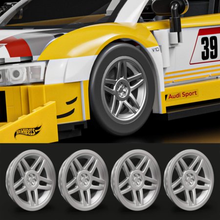 MATTEL BRICK SHOP HOT WHEELS 1:16 Elite Audi R8 LMS būvēšanas komplekts, JFT18 