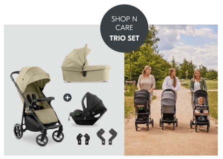 HAUCK universāls ratiņi SHOP N CARE TRAVEL SET, Olive, 149256 