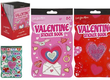LOVE YOU MORE Valentīndienas uzlīmju grāmata, assort., 737165 