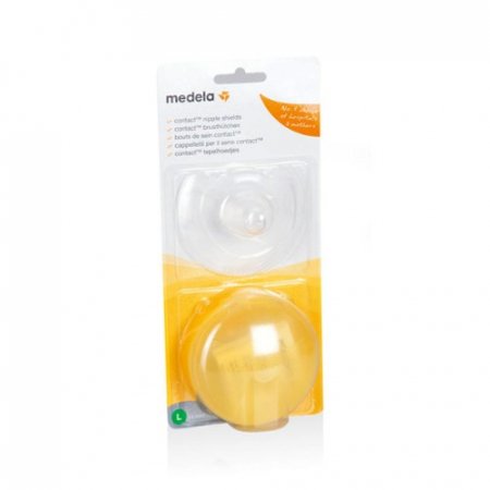 MEDELA Contact, L(large) lielā izm.  krūšu galu aizsargi, iepak.2 gab., plastmasa trauciņā 