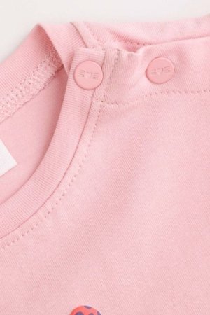 COCCODRILLO smilškrāsas krekls ar garām piedurknēm HAPPY RETRO GIRL NEWBORN, rozā, WC5112201HGN-033-080, 80 cm 