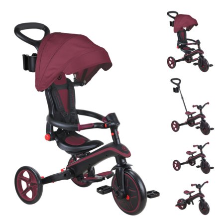 GLOBBER trīsritenis Explorer Trike Foldable 4in1, bordo, 732-202-2 