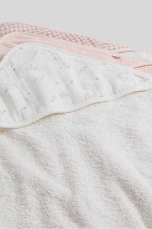 MOTHERCARE bērnu dvielis, 3 gab., rozā, AU87701, 75x75 cm 