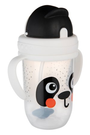 CANPOL BABIES nesamērīgs dzeramais trauks ar salmiņu BABIESBOO PANDA, 270 ml, 56/617_whi 