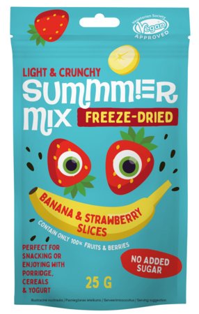 SUMMMER saldētu žāvētu banānu un zemeņu maisījums, 25 g., 6170036 