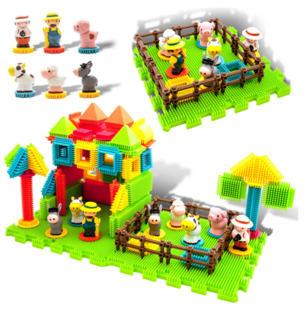 PICASSO TILES Magnētiskais konstruktors Hedgehog Farm 100 detaļas, PTB100-Farm 