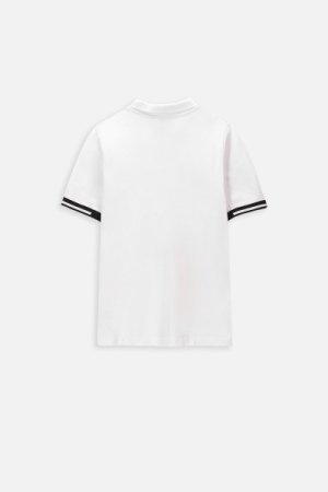 COCCODRILLO polo ar īsam piedurknēm ELEGANT JUNIOR BOY, balti, WC4143605EJB-001- 