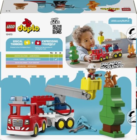 10473 LEGO® DUPLO® Pilsēta, ugunsdzēsēju auto ar šļūteni un ugunsdzēsēju 
