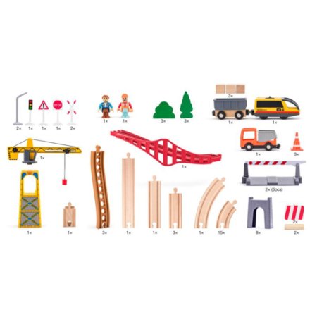 WOODY dzelzceļa sliežu komplekts ar celtni, 02193073 