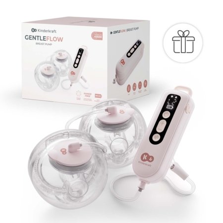 KINDERKRAFT pārnēsājamais dubultais elektriskais krūts sūknis GENTLEFLOW, pink, KEGEFL00PNK0000 