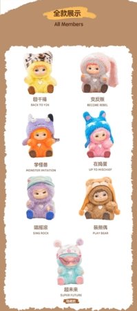 WAKUKU kolekcionējams tēls Fuzzy Trendy Fun Party, sortiments., 17WK-0601 