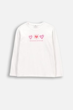 COCCODRILLO t-krekls ar garām piedurknēm, balti, cm 