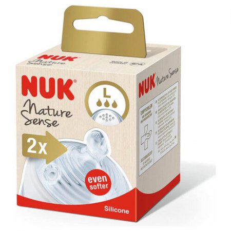 Silikona nipelis NUK Nature Sense, L izmērs, 2 gab. SA56 SA56