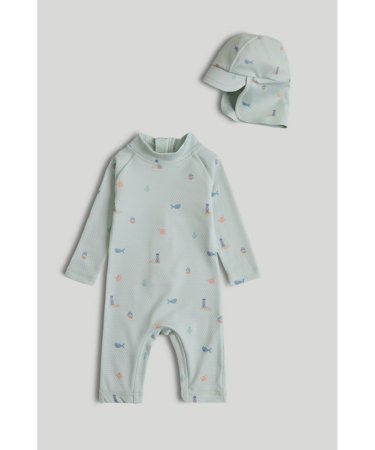 MOTHERCARE peldkostīms un cepure, AX27301, 86 cm 