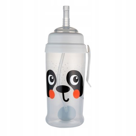 CANPOL BABIES neizlejamā sporta pudele ar salmiņu BabiesBoo panda, 270 ml, 56/510_whi 