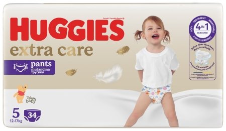 HUGGIES bikses, EXTRA CARE, 5.izmērs, 12-17kg, 34gab., 2659731 2659731