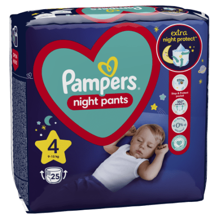 PAMPERS Autiņbiksītes-biksītes Night Monthly 4 izmērs, 4x25, 100 gab, 81758419MP 