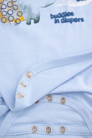 COCCODRILLO smilškrāsas krekls ar garām piedurknēm SAGE TIME BOY NEWBORN, zils, WC5112202SBN-014-080, 80 cm 